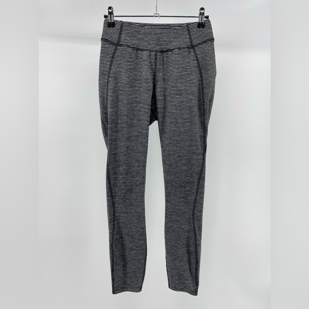 Toad&Co Trail Tight Leggings, Black/Gray Stripes, Soft, Stretch, Women's XS